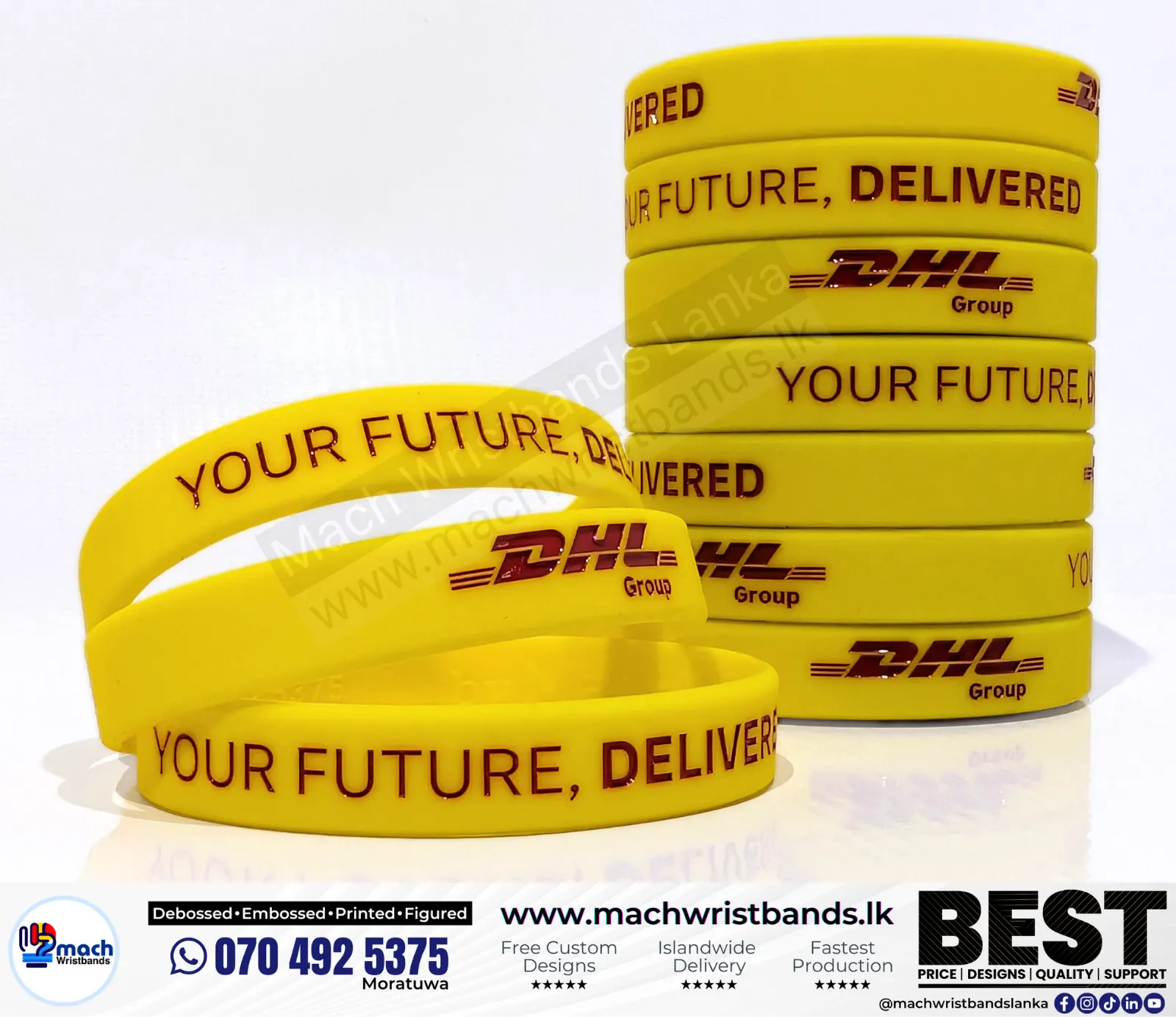 Debossed hand bands DHL